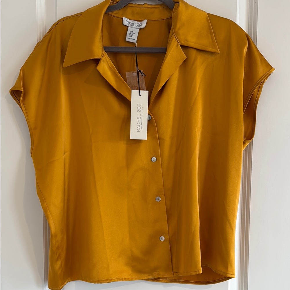Rachel Zoe Women's Gold Button-Up Top